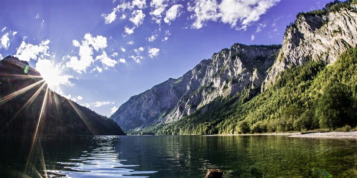 Důl na železnou rudu Erzberg, smaragdové jezero Leopoldsteinersee a Mariazell