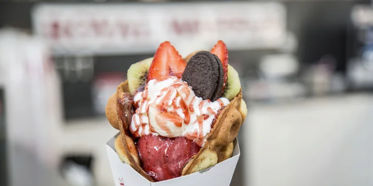 Nadupaná Royal Waffle v kornoutu