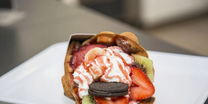 Nadupaná Royal Waffle v kornoutu