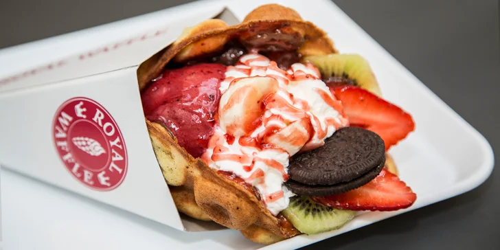 Nadupaná Royal Waffle v kornoutu