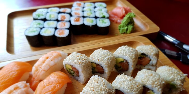 Sushi sety s sebou: losos, krab, avokádo i kreveta - 24, 36 nebo 44 kousků