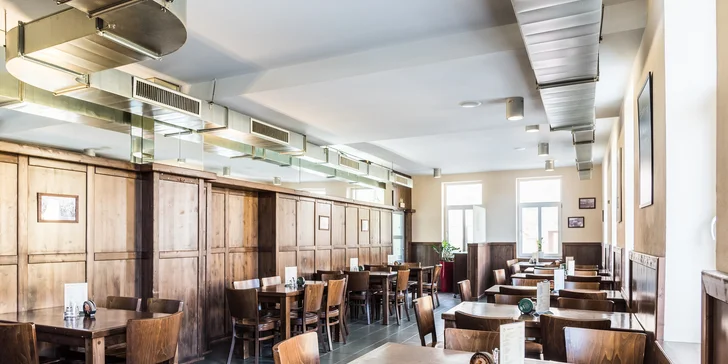 Burger menu s domácím bulkou, hranolky i cibulovými kroužky
