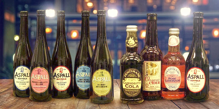 Degustační balení prémiových anglických ciderů Aspall a Dunkertons