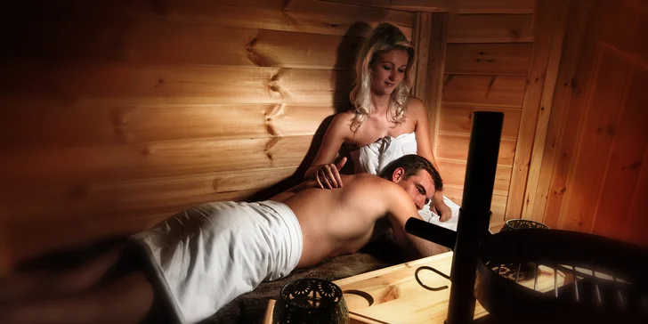 Pronájem finské grillkoty s ohništěm a saunou a Garra Rufa pro 4 osoby