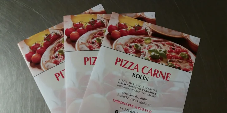 Dvě pizzy o průměru 32 cm z pravých italských surovin: na výběr z 16 druhů