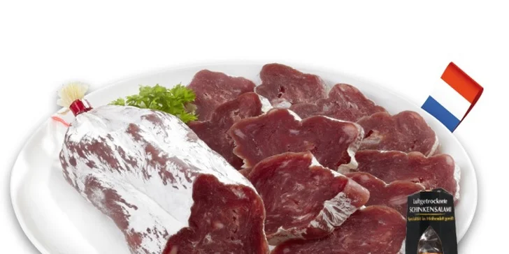 Lahůdka z Francie: 200g sušená šunka vyrobená z 400 g vepřového masa