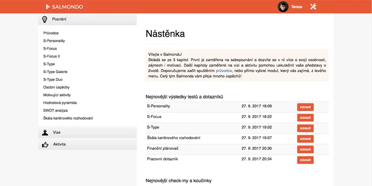 Aplikace Salmondo: psychologické testy a online koučink pro osobní rozvoj