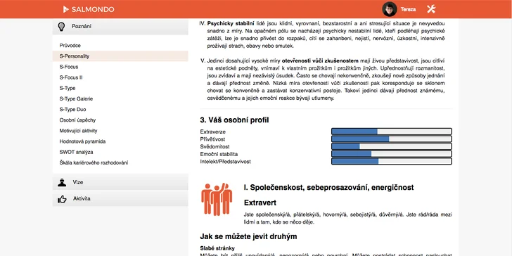 Aplikace Salmondo pro volbu studia a profesní orientace studentů ZŠ i SŠ