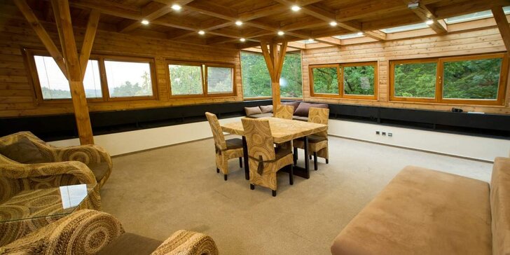 Lesní pobyt v apartmánu s prosklenou střechou, wellness a polopenze