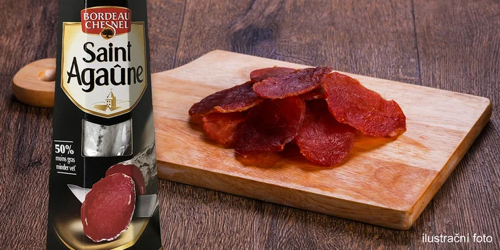 Lahůdka z Francie: 200g sušená šunka vyrobená z 400 g vepřového masa