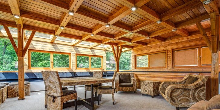 Lesní pobyt v apartmánu s prosklenou střechou, wellness a polopenze
