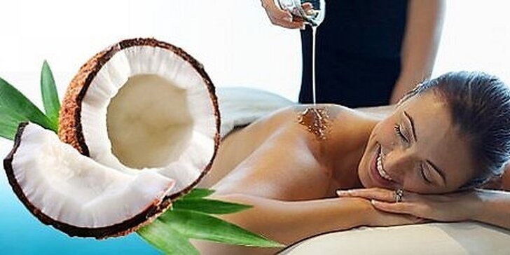 Úžasný relaxační balíček s Bali kokosovou indonéskou masáží, šampaňským a aroma lázní