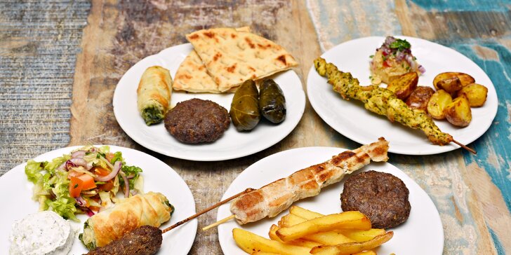 To nejlepší z řecké kuchyně: předkrmy, 4 druhy masa i přílohy pro 2 osoby