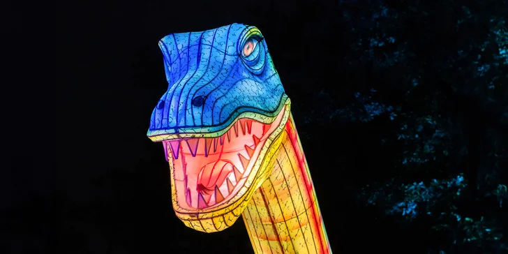 Vstupenky na světelnou expozici Světla času v dinosauřím parku Dinolive