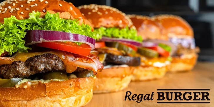 Fantastické Regal Burger Combo s hranolčekmi a nápojom – 8 druhov!
