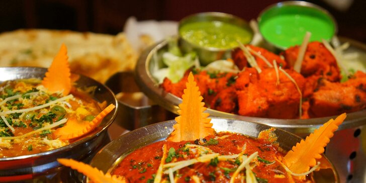 Indie na talíři: 3chodové menu s nápojem pro 2, vegetariánské i masové