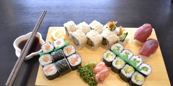 Sushi sety s až 40 kusy: tuňák, avokádo, krevety i chobotnice