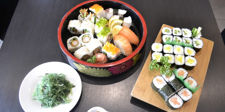 Sushi sety s až 40 kusy: tuňák, avokádo, krevety i chobotnice