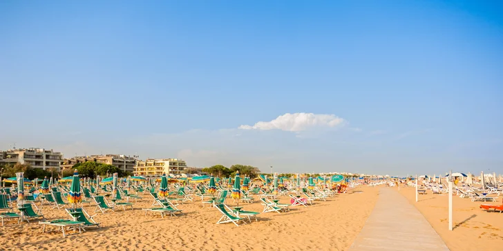1denní koupání na písečné pláži v populárním italském letovisku Bibione