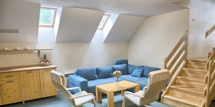 Pojede vás na dovolenou více? Za příplatek je k dispozici i mezonetový apartmán až pro 8 osob. 
