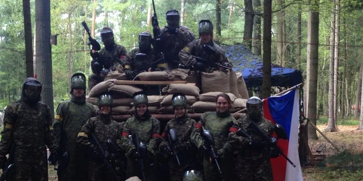 Akce i strategie: Paintballová zábava včetně vybavení a 100 kuliček pro partu