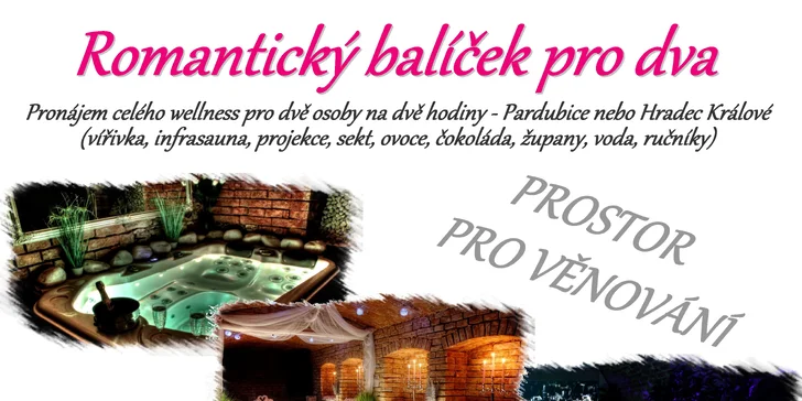 Dárkový poukaz na vstup do privátního wellness pro dva s roční platností