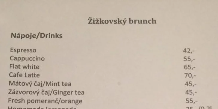 Posnídejte s grácií: Víkendový brunch vč. nápojů dle výběru pro 2
