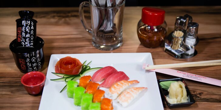 Sushi menu dle výběru: 16, 18, 20, 24, 25 i 60 ks čerstvého sushi