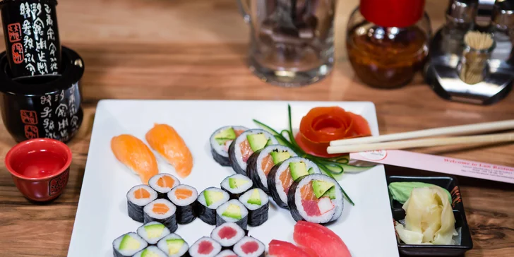 Sushi menu dle výběru: 12, 16, 18, 24, 25 i 60 ks čerstvého sushi