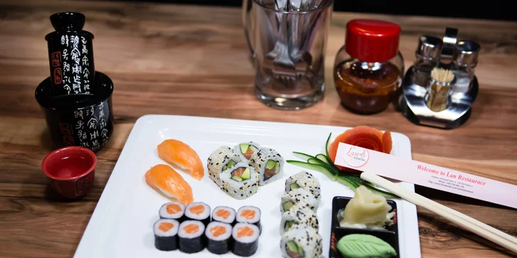 Sushi menu dle výběru: 12, 16, 18, 24, 25 i 60 ks čerstvého sushi