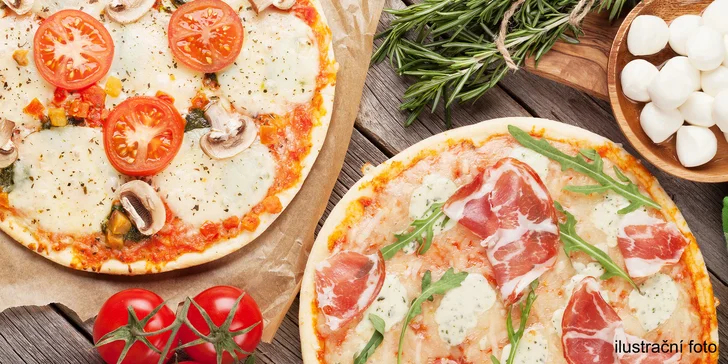 2 libovolné pizzy z jídelního lístku s průměrem 32 cm