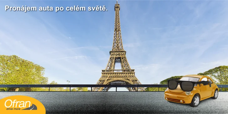 Pronájem vozu v zahraničí i v České republice: kredit v hodnotě 1000 Kč