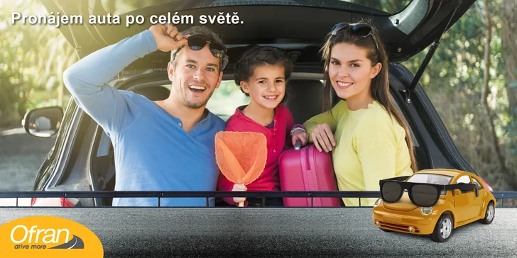 Pronájem vozu v zahraničí i v České republice: kredit v hodnotě 1000 Kč