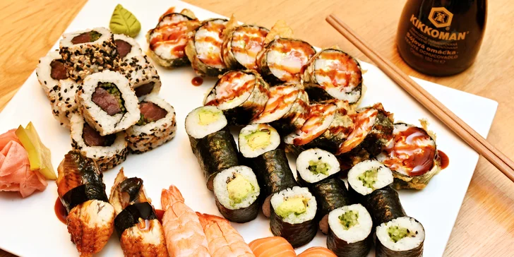 Degustační menu pro 2 v moderní japonské restauraci: sushi, salát i polévka