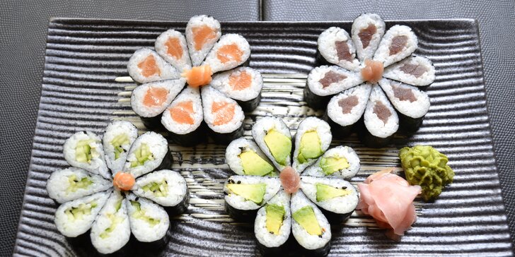Skvostné na pohled i chuť: Květinové sushi sety o obsahu 24, 32 nebo 43 ks