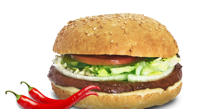 Lahodné vegan burgery z čerstvých surovin: sója, veganský sýr, zelenina