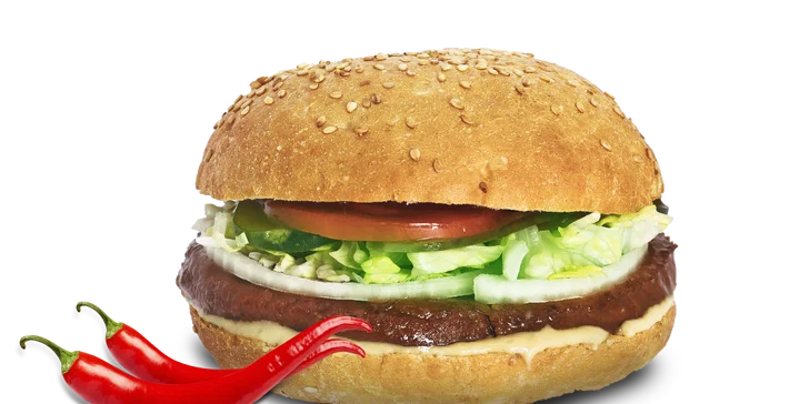Lahodné vegan burgery z čerstvých surovin: sója, veganský sýr, zelenina