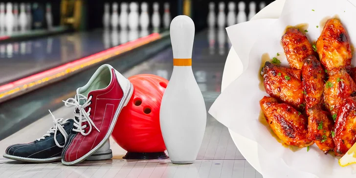 Zábava pro každou partu: bowling až pro 8 osob a 1 nebo 2 kg kuřecích křídel