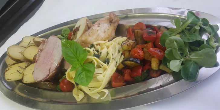 Stylové 4chodové menu pro 2 v italské restauraci na břehu Dyje