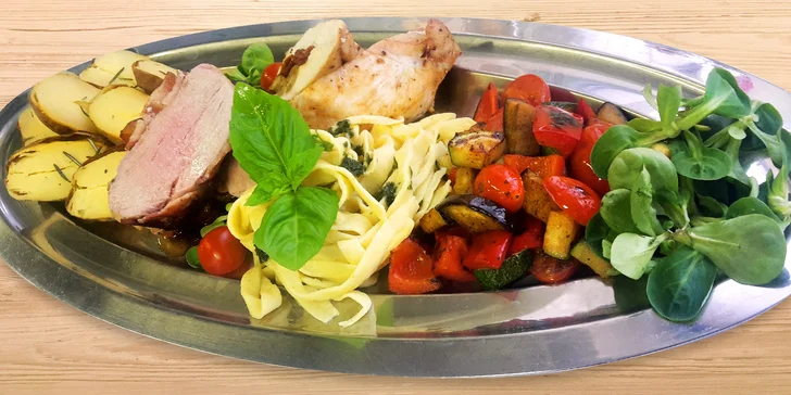 Stylové 4chodové menu pro 2 v italské restauraci na břehu Dyje