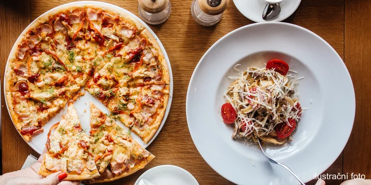 Zažeňte hlad italskými dobrotami: Pizza nebo pasta dle výběru pro dva