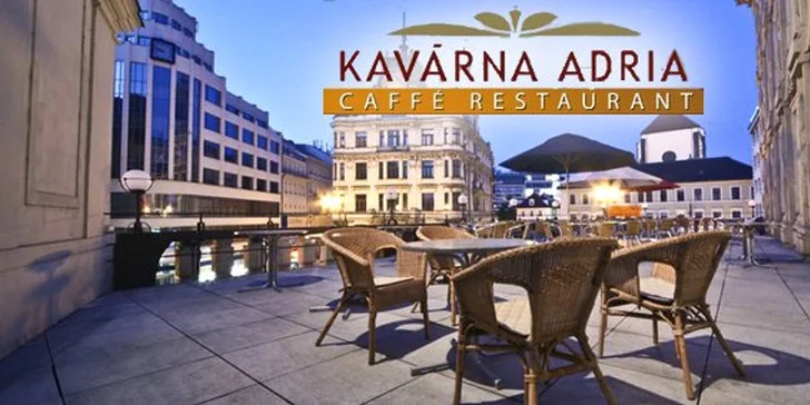 149 Kč za cokoli z nabídky caffé restaurantu Adria v hodnotě 300 Kč. Výtečné předkrmy, speciality z grilu, domácí dorty i káva v samém centru Prahy.