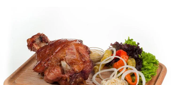 121Kč za vepřové koleno (1kg) a půllitr točeného piva