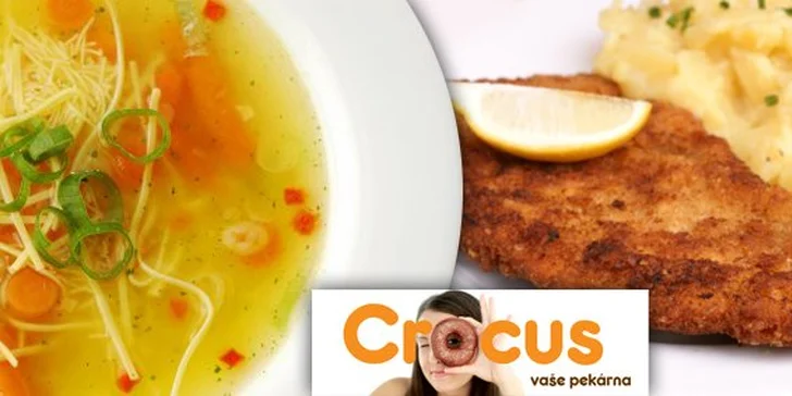 45 Kč za vydatné obědové menu v bistru U Minoritů. Polévka, smažený řízek s bramborovou kaší a točená limonáda se slevou 43 %.