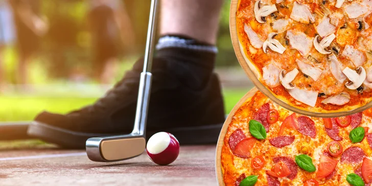 2 libovolné pizzy dle výběru a 1 hod. zábavného minigolfu až pro 4 přátele