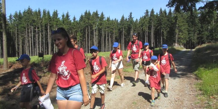 Letní tábor pro děti s dopravou a stravou 5× denně: propojení sportu, čar a kouzel na Javořické vrchovině