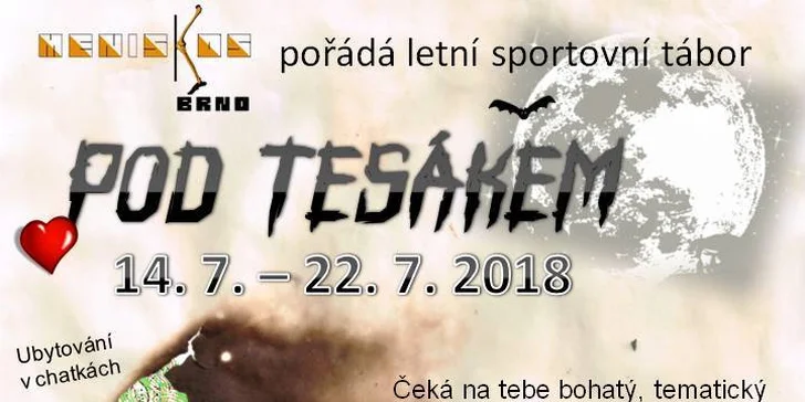 Sportovní tábor v chatě Pod Tesákem: pobyt v Hostýnských vrších