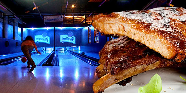 Hodina bowlingu a půl kila pečených žebírek