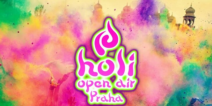 Šílenství barev HOLI Open Air v centru Prahy na 18hodinové párty