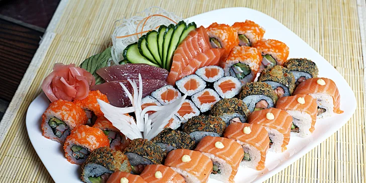 Sushi sety 22, 35 a 36 ks i s polévkou miso nebo Tom Yum Kay